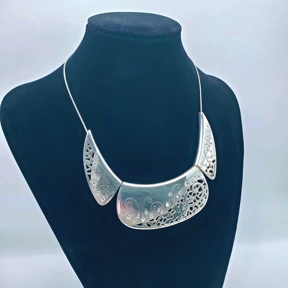 Brighton Jewelry - Brighton Flower Collar Statement Crystal Retired Pendant Necklace